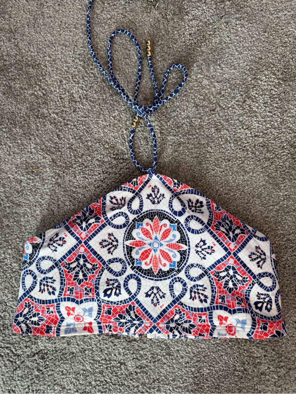Blue & Red Mosaic Print Michael Kors Women’s bikini top
